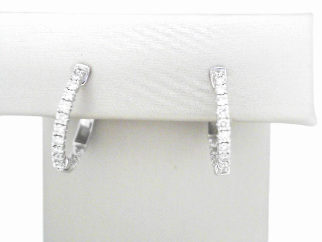 Diamond Hoop Earrings .50ct 14K White Gold