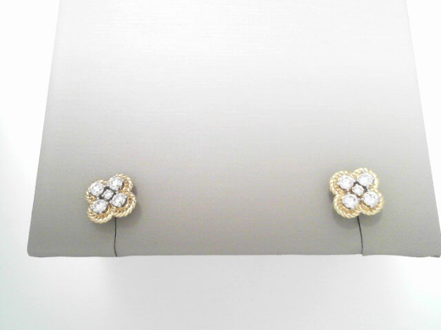 Gabriel NY 14K Yellow Gold Twisted Rope Diamond Stud Earrings .50ctw S1336272
