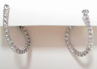 Diamond Hoop Earrings .76ct 14K White Gold