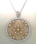 Diamond Necklace 1.01ct 14K White/Yellow Gold 18"