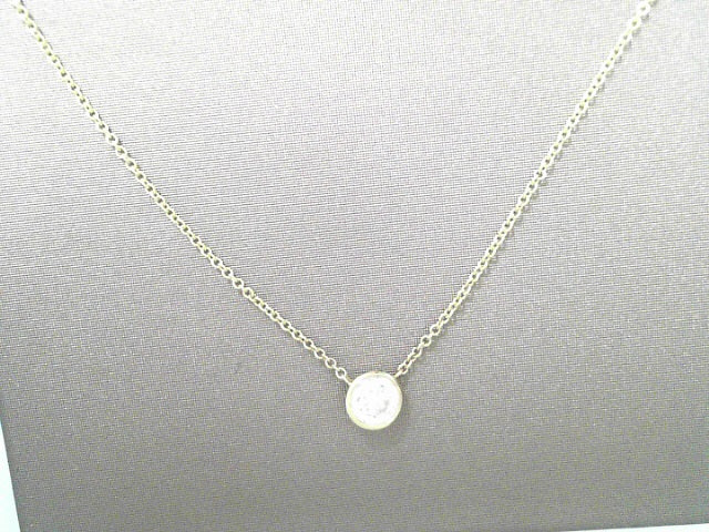 Diamond Bezel Necklace .75ct 14K Yellow Gold