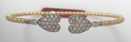 14ky .90 ctw Diamond Heart Bangle