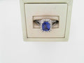 Diamond and Tanzanite Ring 2.50ctw .69ct Diam 14K White Gold