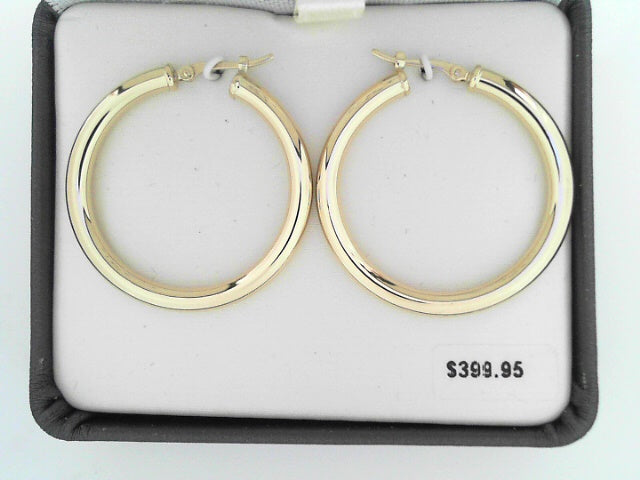 14K Yellow Gold Hoops 3x30mm