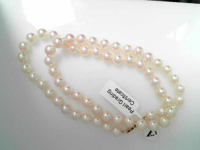 14ky 18" 5-7mm Akoya Pearl Necklace <br>Certificate 99484