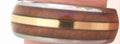 Domed Tungsten Whisky Barrel w Gold Tone Center <br>8mm Sz 10.5