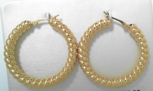 14ky Twisted Hoop Earrings