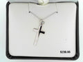 14K White Gold Cross with Chain