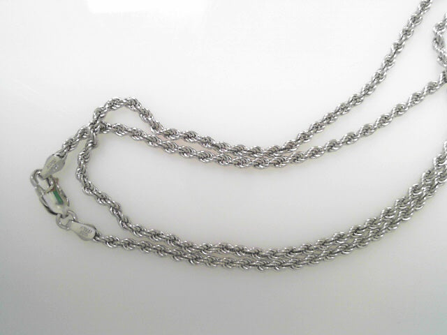 SS 2.50mm Solid Rope chain <br>Rhodium finish 20"