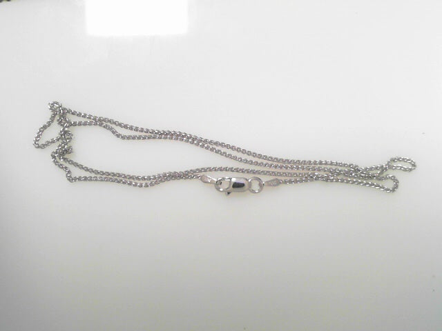 SS Rhodium 1.25 Round Spiga Chain 18"
