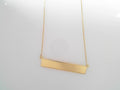 SS Yellow Engravable Bar Necklace<br>engraving included on one side