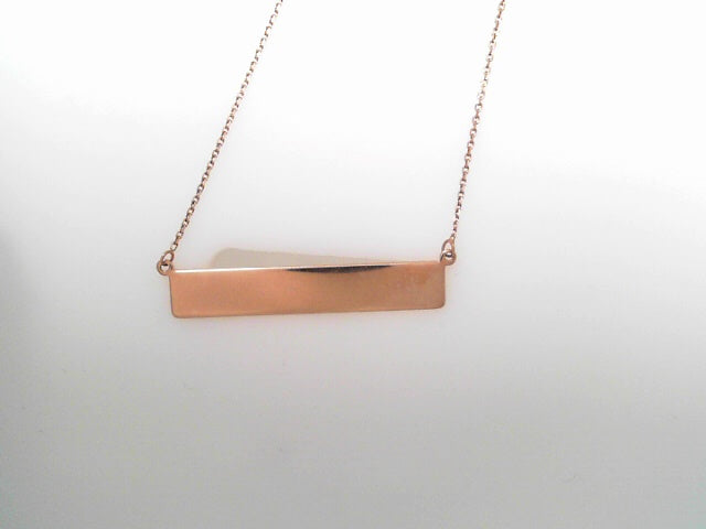 Rose Bar Necklace Engraving on One Side