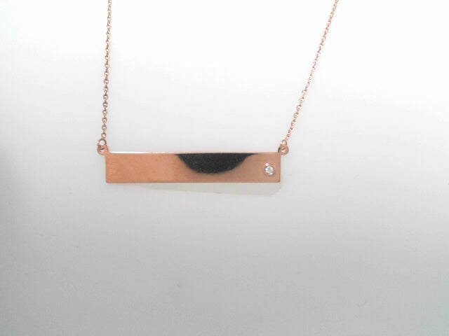 Rose Bar Necklace w/Cz