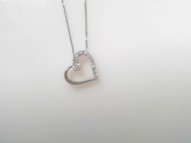 Diamond Heart Pendant .40ct 14K White Gold