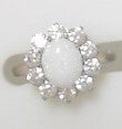 SS Platinum Plated Opal Ring 4.24 ctw