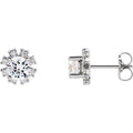 Round 4-Prong Halo-Style Earrings