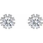 Round 4-Prong Halo-Style Earrings - Image 2