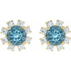 Round 4-Prong Halo-Style Earrings - Image 2