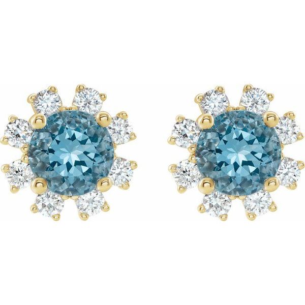 Round 4-Prong Halo-Style Earrings - Image 2