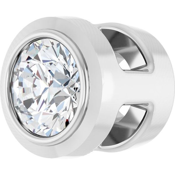 Round Bezel-Set Slide Pendant - Image 2