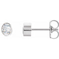 Oval Bezel-Set Stud Earrings