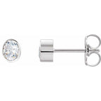 Oval Bezel-Set Stud Earrings