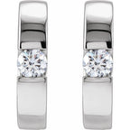 Accented Huggie Hoop Earrings - Image 2