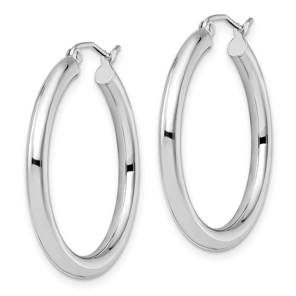Leslie's 14K White Gold Polished Hoop Earrings - Image 2