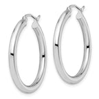 Leslie's 14K White Gold Polished Hoop Earrings - Image 2