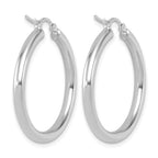 Leslie's 14K White Gold Polished Hoop Earrings - Image 3