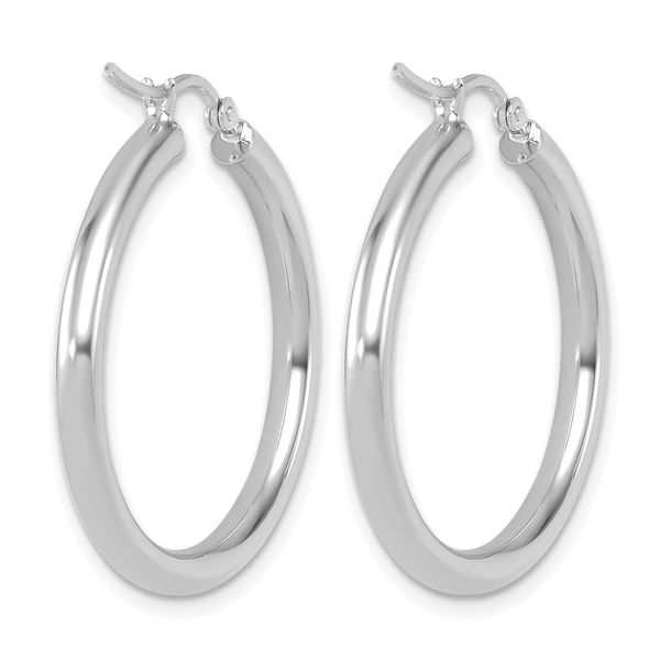 Leslie's 14K White Gold Polished Hoop Earrings - Image 3