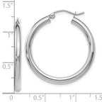 Leslie's 14K White Gold Polished Hoop Earrings - Image 4