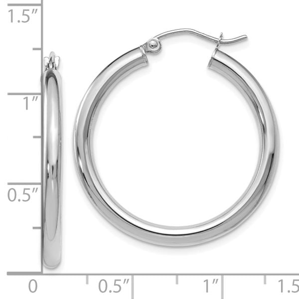 Leslie's 14K White Gold Polished Hoop Earrings - Image 4