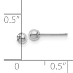 Leslie's 14K White Gold Polished 3mm Ball Post Earrings - Image 4