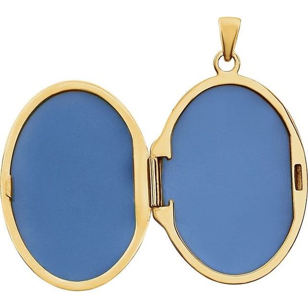 Engravable Floral Oval Locket - Image 3