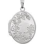 Engravable Floral Oval Locket