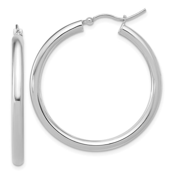 Leslie's 14K White Gold Polished Hoop Earrings