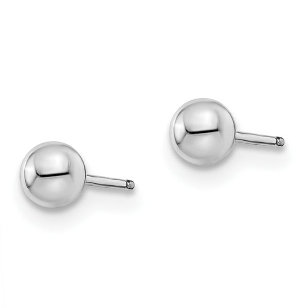 Leslie's 14K White Gold Polished 4mm Ball Post Earrings - Image 2