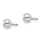 Leslie's 14K White Gold Polished 4mm Ball Post Earrings - Image 2