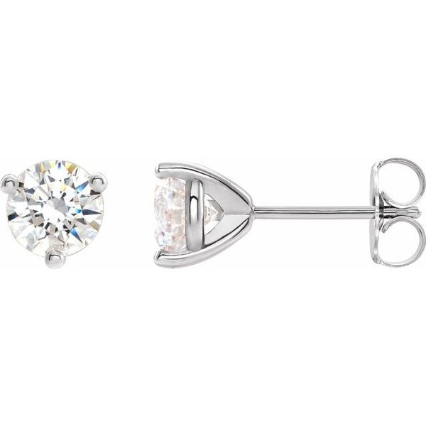 Round 3-Prong Stuller Moissanite™ Stud Earrings