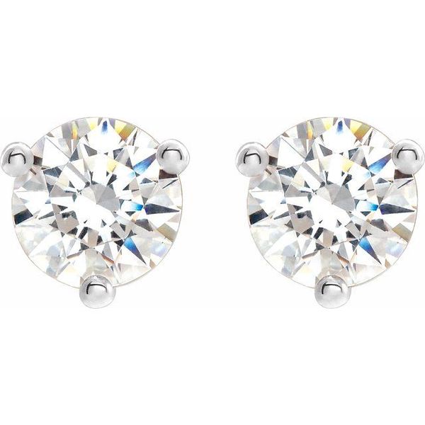 Round 3-Prong Stuller Moissanite™ Stud Earrings - Image 2