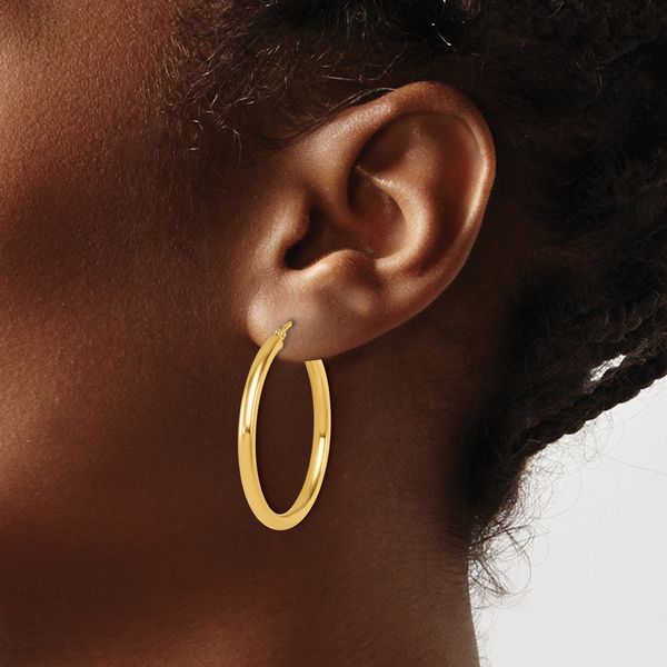 Leslie's 14K Polished Hoop Earrings - Image 3
