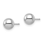 Leslie's 14K White Gold Polished 6mm Ball Post Earrings - Image 2