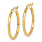 Leslie's 14K 2x25mm Polished Hoop Earrings - Image 2