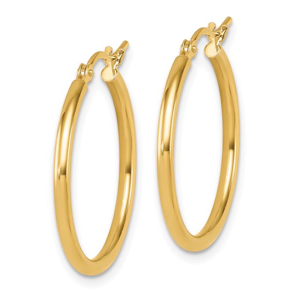 Leslie's 14K 2x25mm Polished Hoop Earrings - Image 2