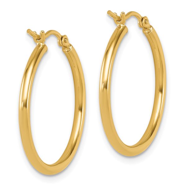 Leslie's 14K 2x25mm Polished Hoop Earrings - Image 4