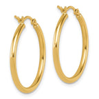 Leslie's 14K 2x25mm Polished Hoop Earrings - Image 4