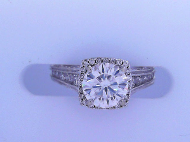 Diamond Engagement Ring 2.0cttw 14KW Gold<br>MOISSANITE CENTER