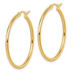 Leslie's 14K Polished 2x35mm Hoop Earrings - Image 2