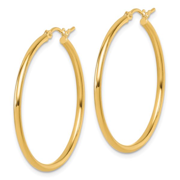 Leslie's 14K Polished 2x35mm Hoop Earrings - Image 2